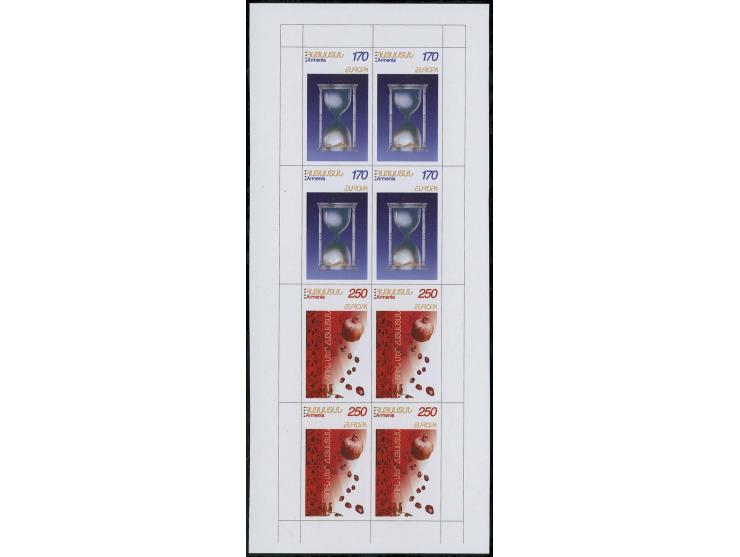 170 d. and 250 d., imperforated proof for booklet pane with dividing lines between the stamp and large margins, only few know