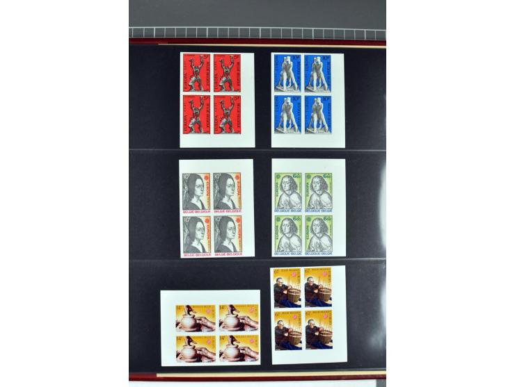 1956/92, all CEPT issues (except 1970) in imperforated blocks of four, almost all from the sheet margin or sheet corner, extr