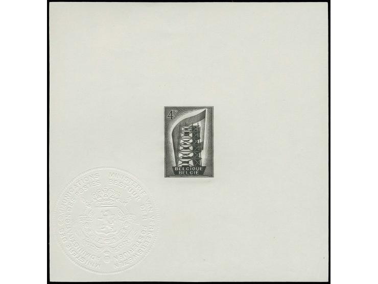 1956/96, minister sheets printed in black on white paper with embossed seal of the Secretary of  Post, complete collection ex
