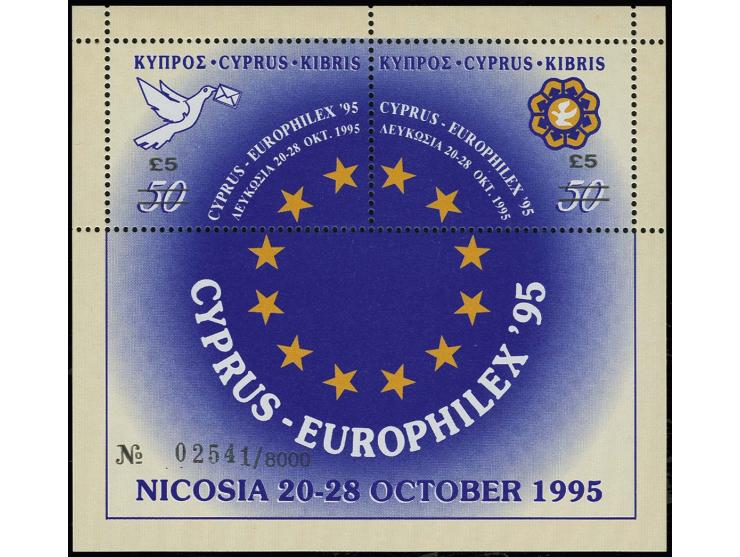 1995, EUROPHILEX souvenir sheet 5 £ on 50 c., unmounted mint (Mi. 450,-)
