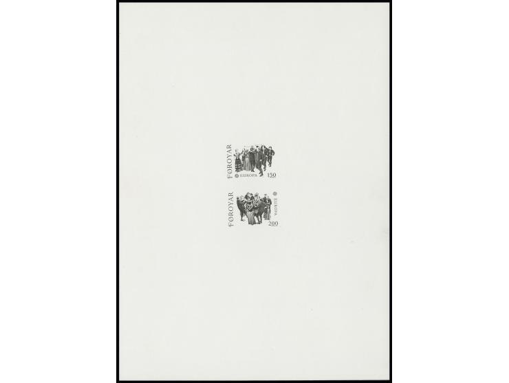 1981, 150 ö. und 200 ö., composite proof in black on white paper in large format