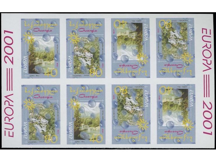 40 t. and 80 t., imperforated booklet sheet