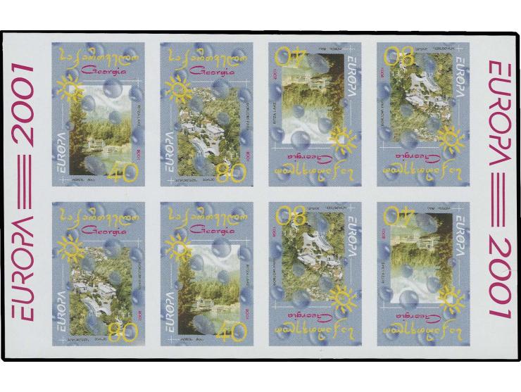40 t. and 80 t., imperforated booklet stamps, collection of the 2 single values and all possible se-tenant combinations incl.