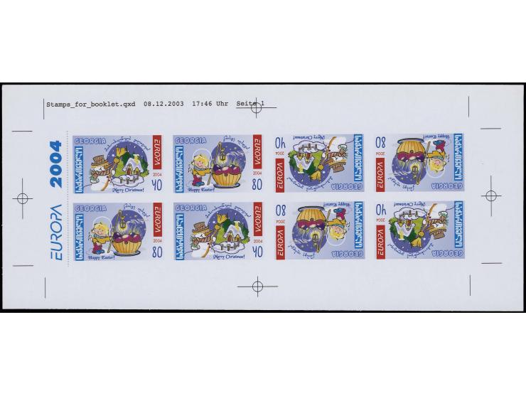 40 t. and 80 ct., both miniature sheets and booklet sheet as imperforated proofs on cromalin paper, the booklet sheet with 2 