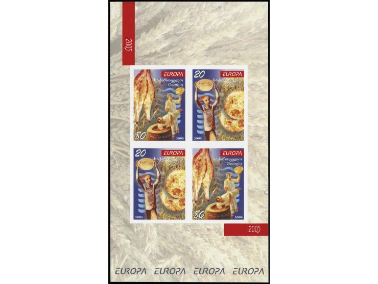 20 t. and 80 t., both miniature sheets and both booklet panes as imperforated proofs on thick cromalin paper, printed on reve