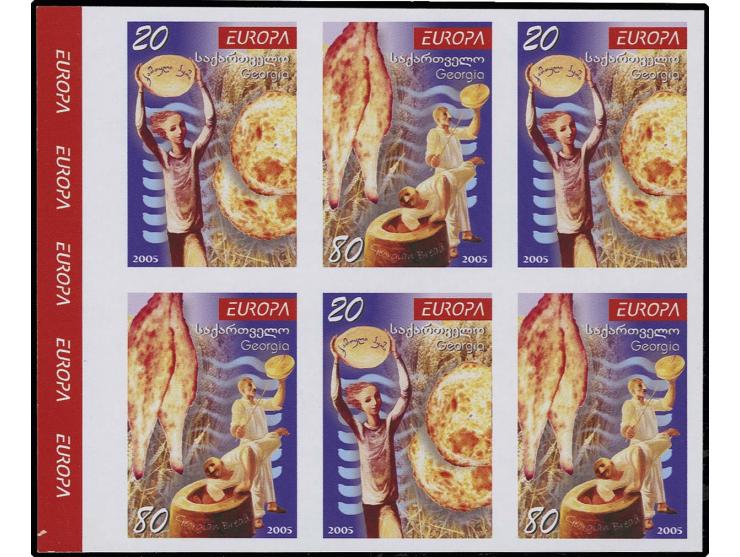 20 t. and 80 t. booklet pane, imperforated proof with stamps in small size and with different sheet margin than later issued,