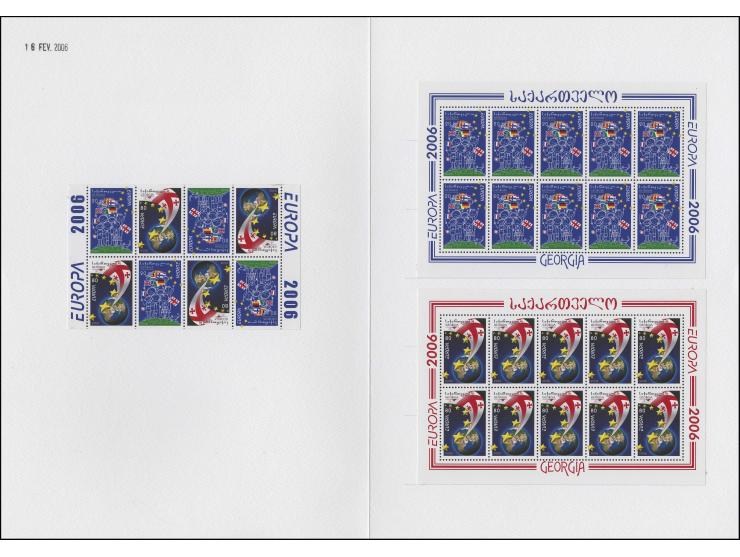 ditto, 20 t. and 80 t., both miniature sheets and booklet pane as imperforated proofs with printed perforation in presentatio