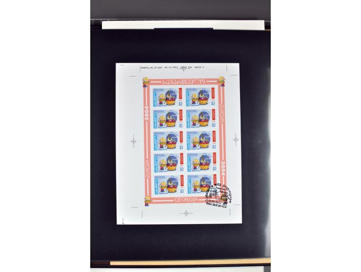 2000/2006, imperforated proofs with first day cancellations, presented to the Postmaster General, complete collection of 12 m