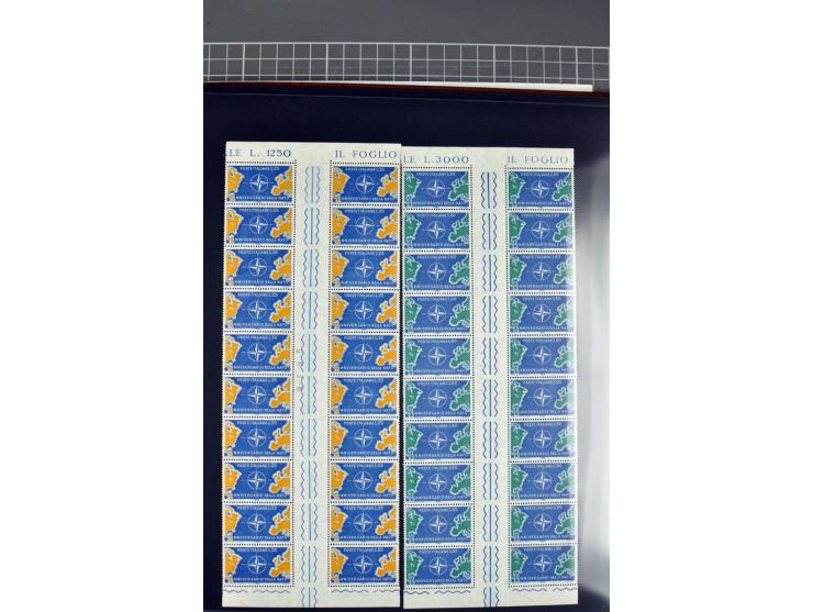 1958, 1960/64 and 1966, all special issues in complete gutter blocks of twenty, 1963 and 1966 with empty spaces, also 3 thema