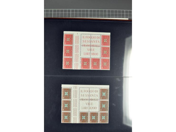 1958, 1960/64 and 1966, all special issues in complete gutter blocks of twenty, 1963 and 1966 with empty spaces, also 3 thema
