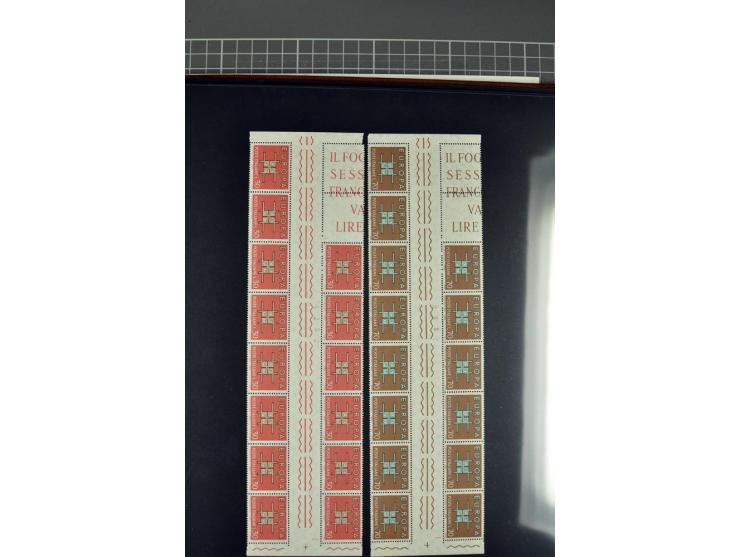 1958, 1960/64 and 1966, all special issues in complete gutter blocks of twenty, 1963 and 1966 with empty spaces, also 3 thema