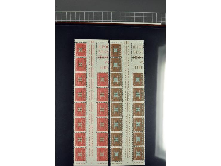 1958, 1960/64 and 1966, all special issues in complete gutter blocks of twenty, 1963 and 1966 with empty spaces, also 3 thema
