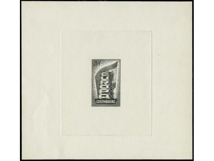 1956, 3 fr., 'épreuve de présentation' in black on sunken card, rare