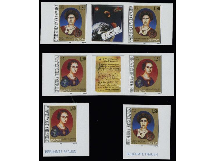 1996, 1,50 nd., both stamps and both in gutter pairs, imperforated, unmounted mint