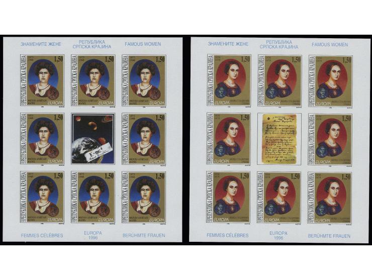 1996, 1,50 nd., both values in imperforated miniature sheets, unmounted mint, very rare