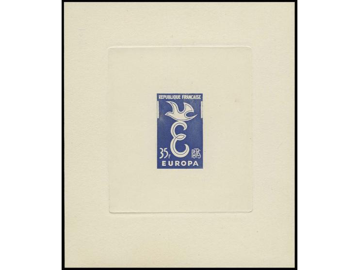 Timbre spécial 35 fr., épreuve d'artiste bleue, sans signature