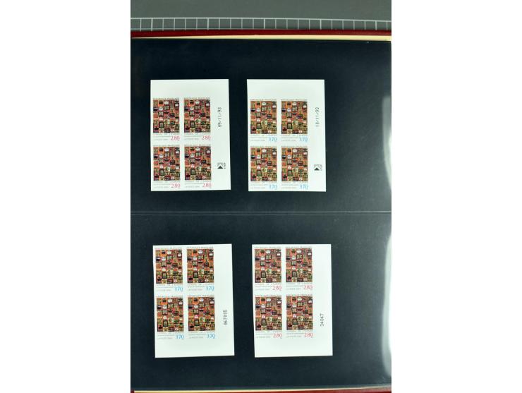 1963/96, collection de timbres non dentelés en bloc de quatre, la plupart avec coins de feuille, parfois avec coins datés, ne