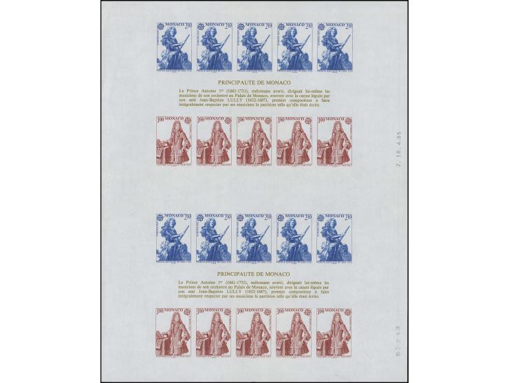1985, bloc double (feuille) non dentelé, neuf sans charnière
