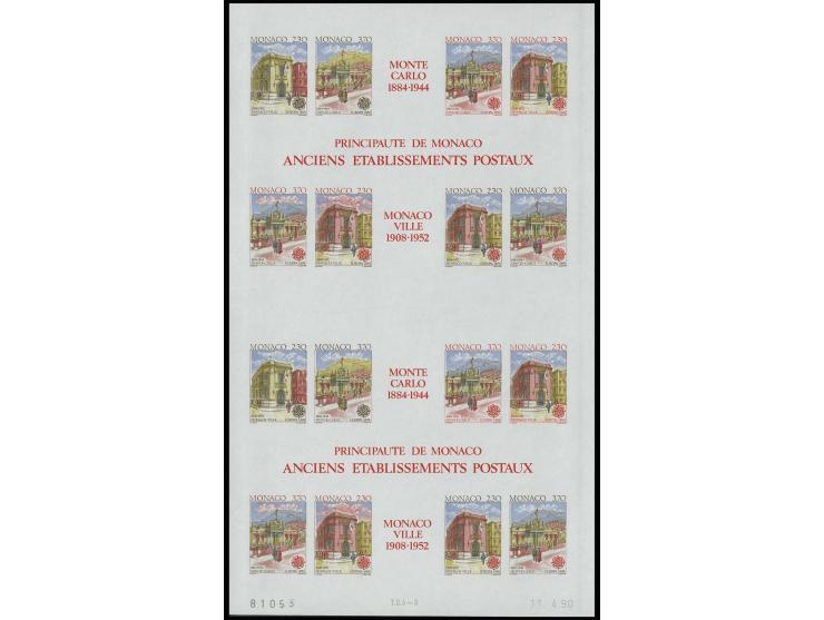 1990, bloc double avec essais, inscriptions rouges au milieu, non dentelé, neuf sans charnière