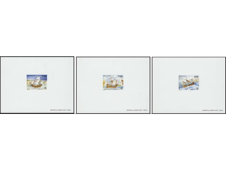 1992, timbres spéciaux 2,50-4 fr., chacun en épreuve de luxe, très rare