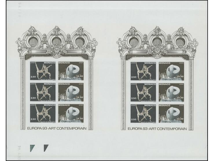 1993, bloc double se tenant non dentelé, neuf sans charnière
