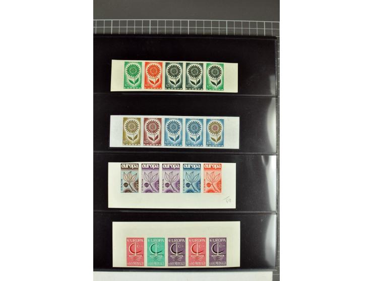 1962/95, collection d'essais de couleur, surtout des ensembles, avec différentes couleurs, bloc de quatre en couleurs origina