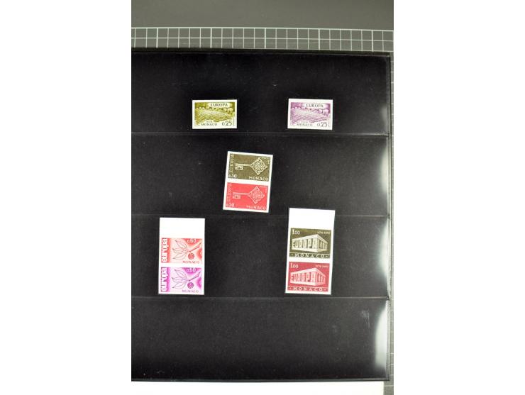 1962/95, collection d'essais de couleur, surtout des ensembles, avec différentes couleurs, bloc de quatre en couleurs origina