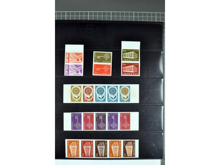 1962/95, collection d'essais de couleur, surtout des ensembles, avec différentes couleurs, bloc de quatre en couleurs origina