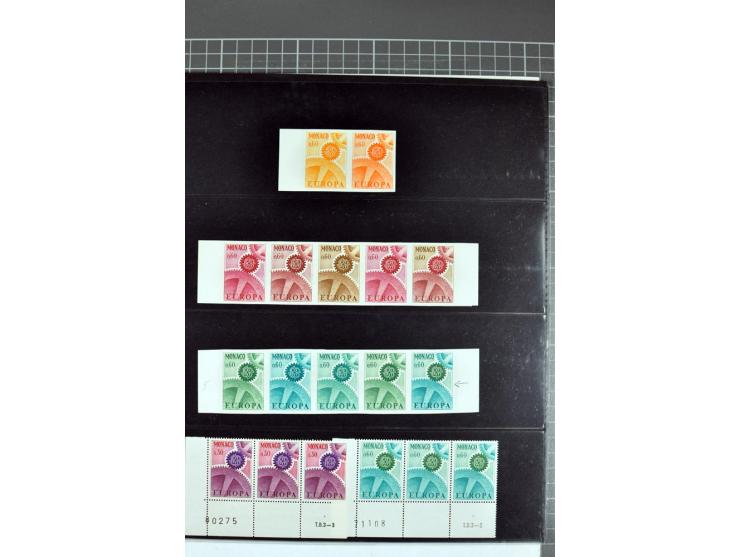1962/95, collection d'essais de couleur, surtout des ensembles, avec différentes couleurs, bloc de quatre en couleurs origina