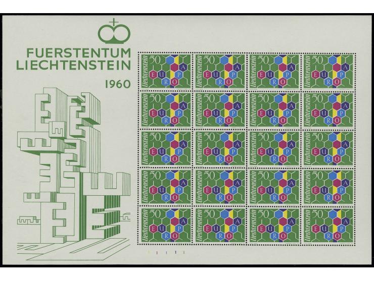 1960, Sondermarke 50 Rp. im kpl. postfrischen Kleinbogen zu 20 Marken (Mi. 2.000,-)
