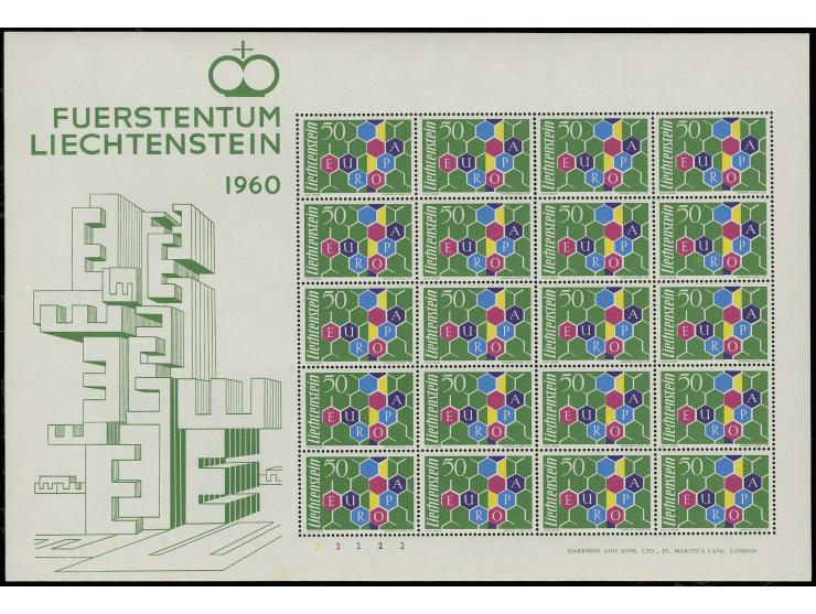 1960, Sondermarke 50 Rp., Type II (Nachauflage), kpl. postfrischer Kleinbogen zu 20 Marken, größte Seltenheit, es existieren 