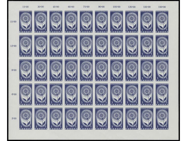 1964, Sondermarke 3 S. ungezähnt, postfrischer kpl. Bogen zu 50 Marken, wahrscheinlich Unikat, selbst das Postmuseum in Wien 