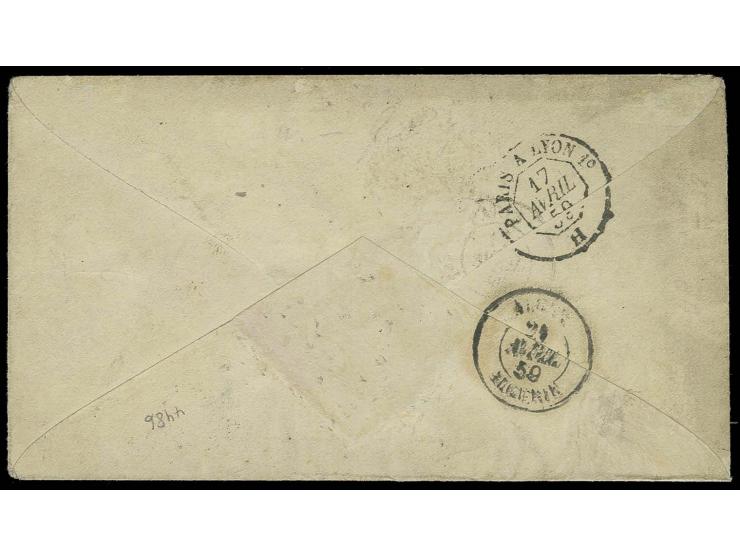 ALGERIEN: 1851/63, Wappen 3 Pfennige dunkelgrün, teils gering berührt mit Johann ½ Neugroschen auf grau und 2 Stück 2 Neugros