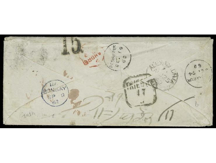 INDIEN: 1855/63, Johann 5 Neugroschen karminrosa (etwas oxidiert) und 1 Neugroschen auf hellrötlichkarmin, beide voll- bis br