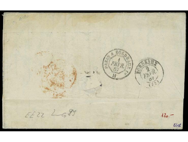 1866, farbig durchstochen ½ Silbergroschen orange und 1 Silbergroschen karmin in Mischfrankatur mit farblos durchstochen 3 Si