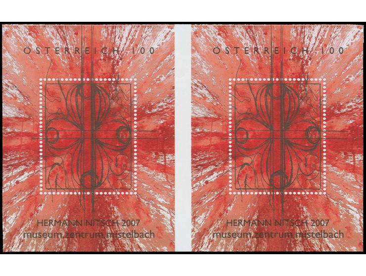 2007, Nitsch Blockausgabe, im unzertrenntem Paar, postfrisch