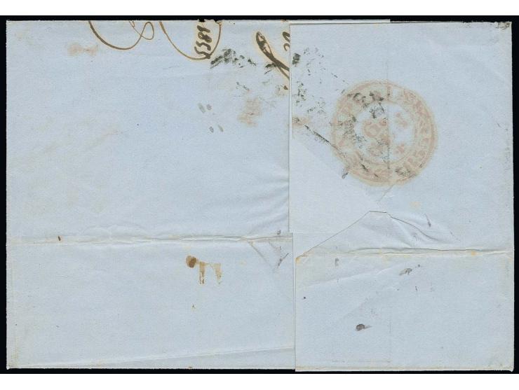 1850, Handpapier: 45 C. blau, farbfrisch und allseits gut gerandert mit klarem Dkr. "VERONA 31 12" auf Faltbriefhülle nach Ne