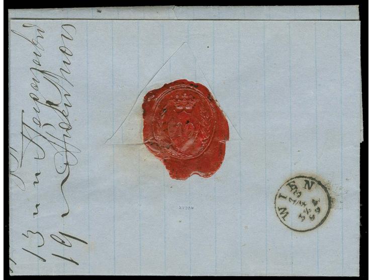 "RUSTSCHUK 10/4" (1869) auf 15 S. braun auf kpl. Faltbrief nach Wien, Marke etwas stockig