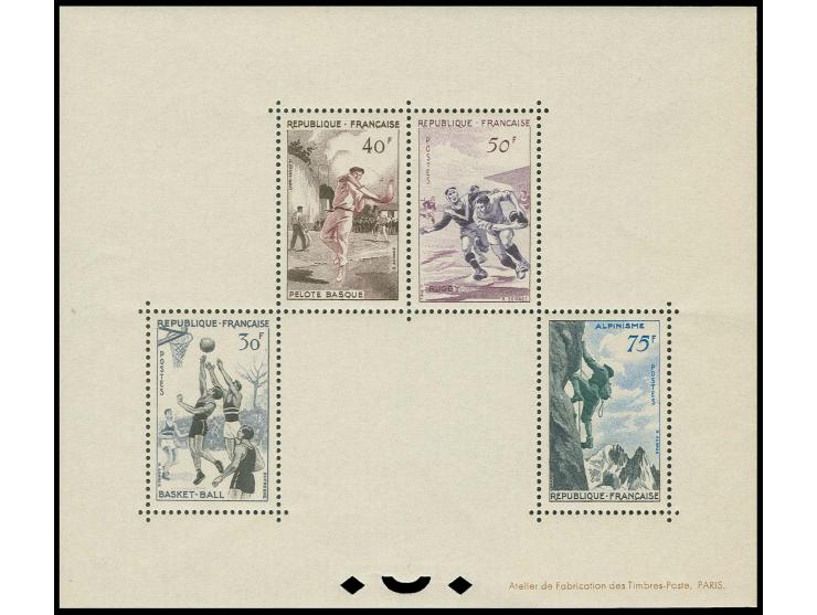 1956, Sport, bloc spécial, neuf sans charnière,rare, tirage de seulement 22 exemplaires