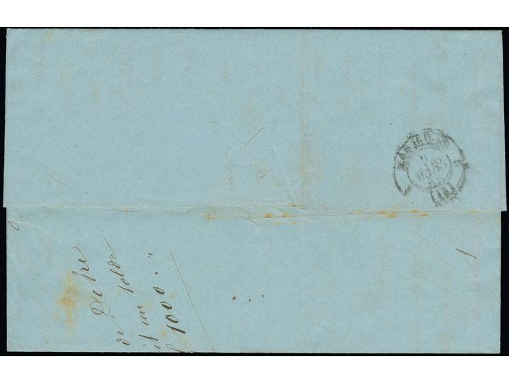 "LOUQSOR  23 FEVR. 55", utilisé exceptionellement sur le paquebot Pharamond, lettre complète de Constantinople avec cachet ad