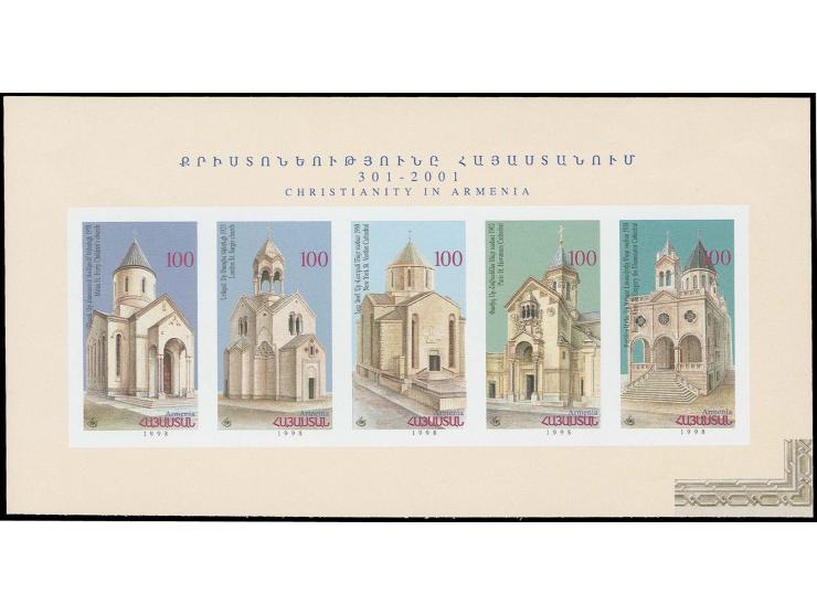 1998, 1700 years Christianity in Armenia 100 d., imperforated miniature sheet, mint never hinged