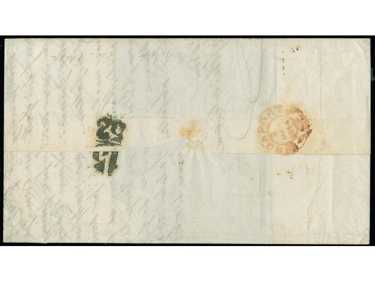 NIEDERLÄNDISCH INDIEN: 1856/63, 10 Neugroschen milchblau, voll- bis breitrandig in Mischfrankatur mit 1863/67, ½ Neugroschen 