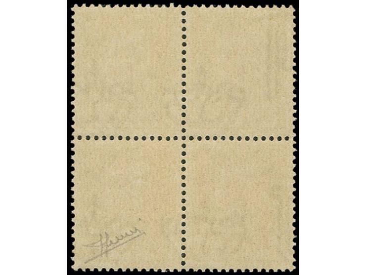 OCCUPATION DALMATIA: SPALATO: 1944, unissued 3.50 k. on 30 c. brown, block of four with double overprint, mint never hinged, 