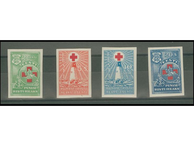 1931, Red Cross 2-20 s. imperforated proofs, mint never hinged, 2 s. with small adherence, fine, certificate Löbbering BPP