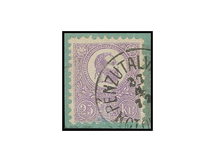 1871, Litho 25 k. violett, tied by clear cancel to small piece, tiny ink spot, otherwise very fine