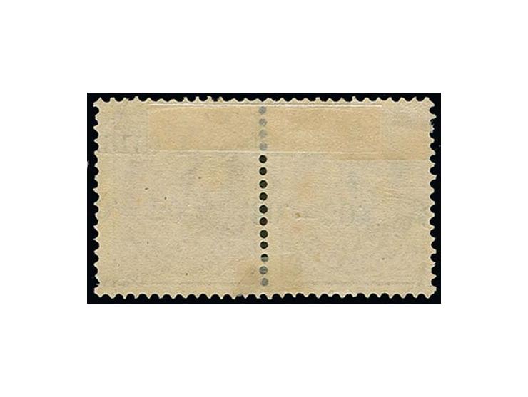 1902,  "Gildi" overprint, perforation 14:13 1/2:  40 aur. light lilac (second issue 1886), vertical pair, unused, very fine, 