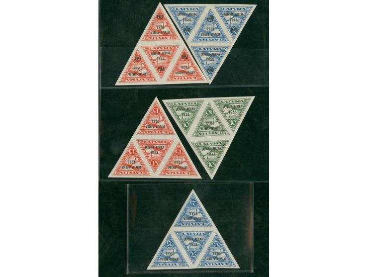1933, Africa flight 10-100 on 25 s. cpl. as block of four, mint never hinged, very fine, an extremely rare multiple