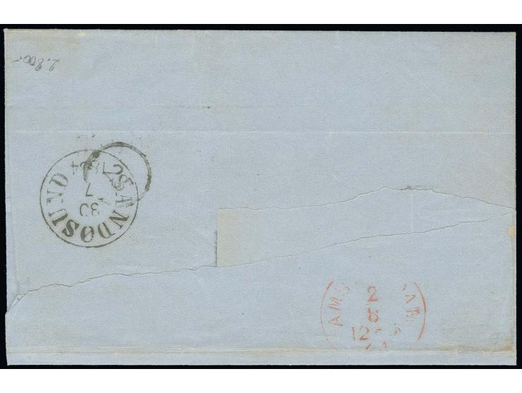 1863/67, 24 Sk. brown on cover from  "ARENDONK 29.7.1864" to Amsterdam, name in adress cut out, backed and re-drawn, opinion 