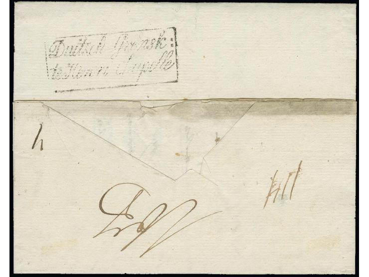 1818, "WARSZAWA 9.NOVEMBRIS", two line datestamp in red on folded letter via Strzalkowo to Francomont (Belgium) with transit 