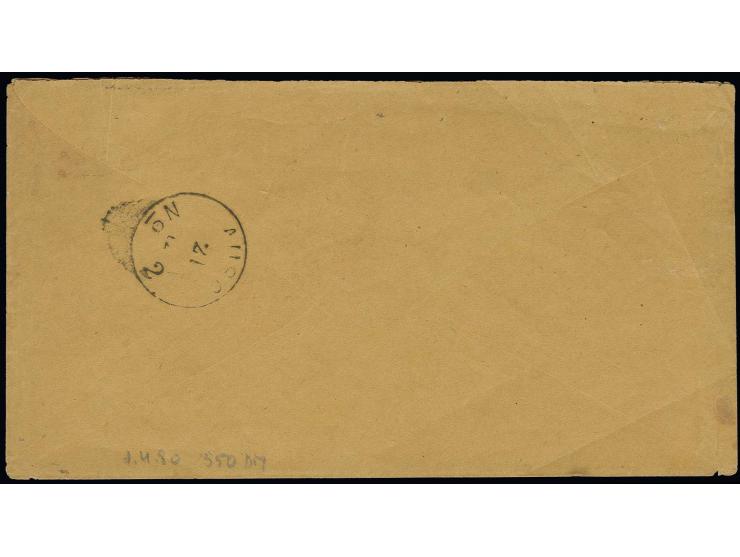 "D.B.1" rail road cancel on Russian 1866 10 k. brown and blue to cover with two line datestamp "Otdelenye Warsh. 8 Dec.1872",